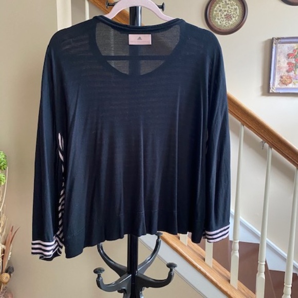 Adidas by Stella McCartney Yoga Striped Tee Top Size Medium - Picture 4 of 10